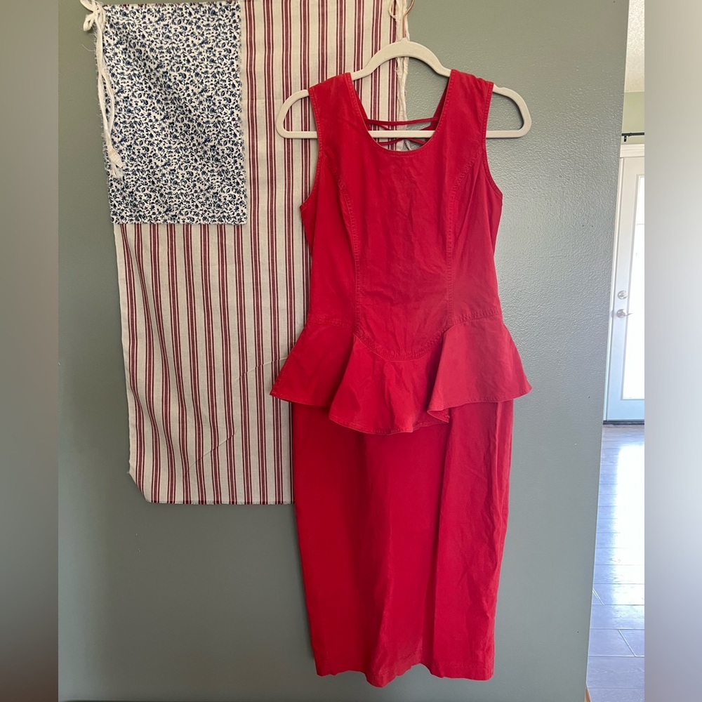 Vintage Young Edwardian Red Peplum dress